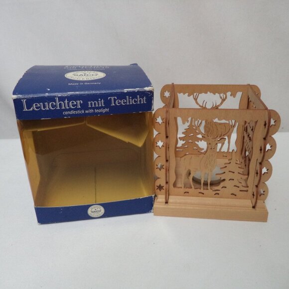 Leuchter mit Teelicht Christmas Candlestick w/ Tealight Vintage Germany NIB NEW - Picture 3 of 9